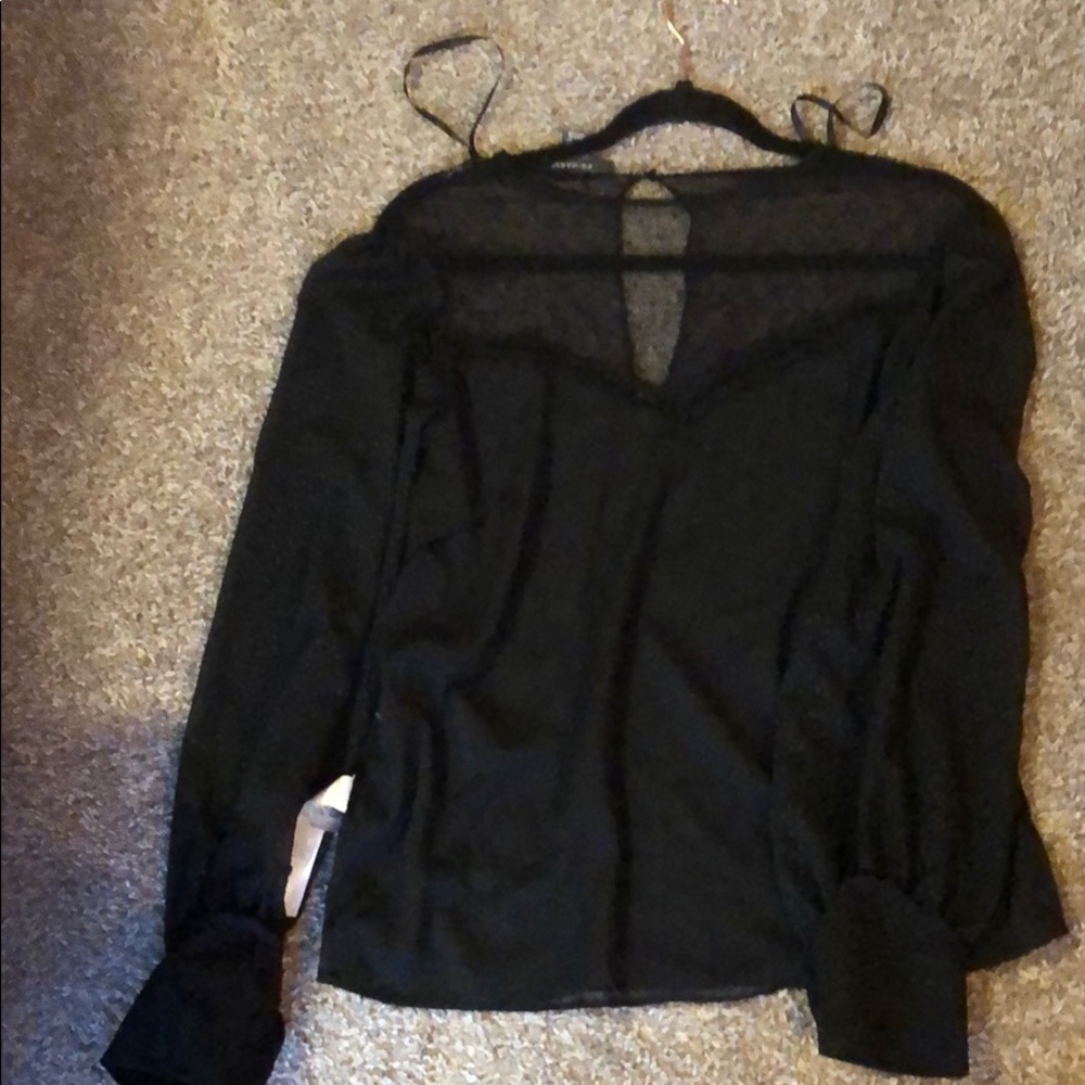 Black sheer top perfect for work